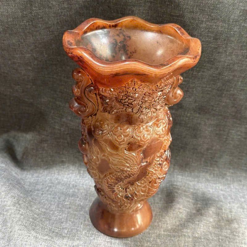  Bình hoa ngọc nguyên khối ngọc cũ sưu tầm BKSTCN-9533 