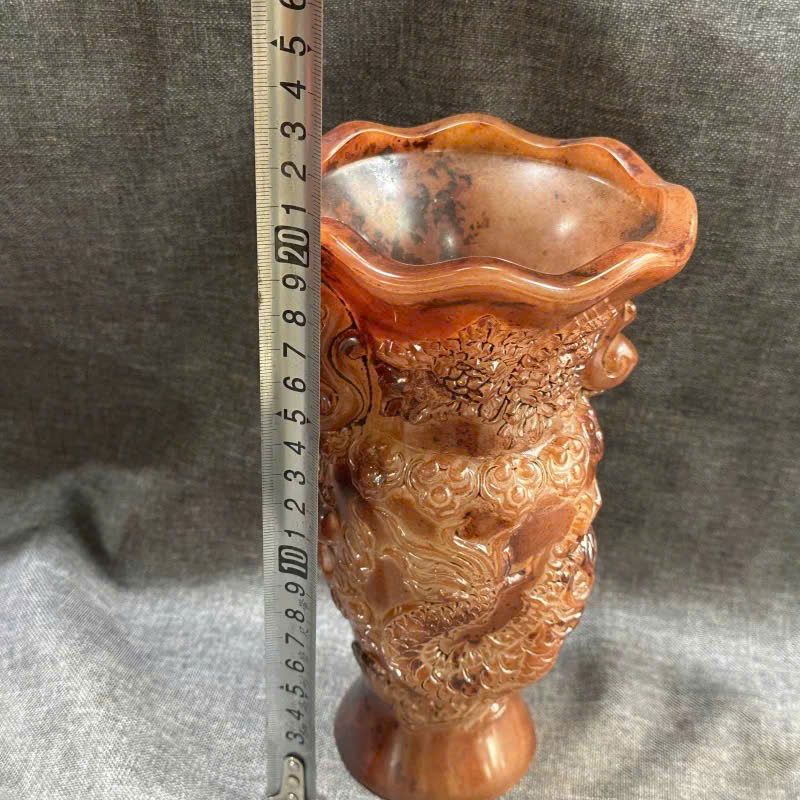  Bình hoa ngọc nguyên khối ngọc cũ sưu tầm BKSTCN-9533 