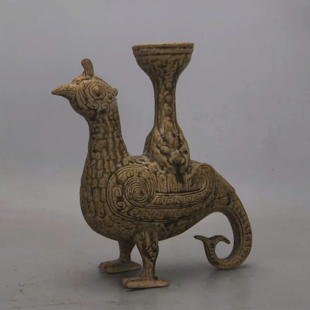  Đèn dầu gốm tạo dáng Phượng xưa  BKCECN-9768 