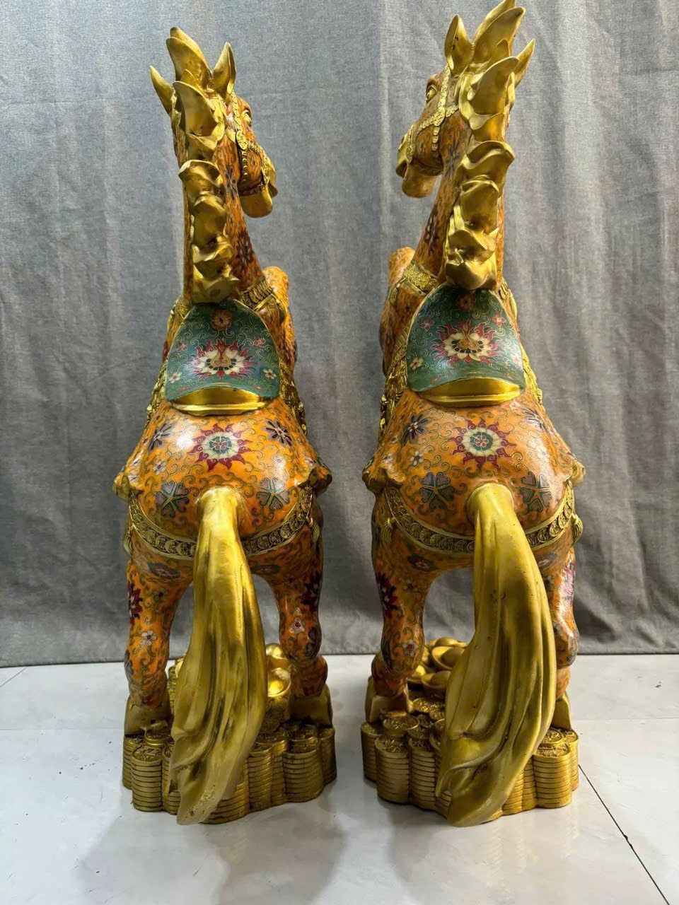  Cặp Ngựa Đồng Pháp Lam BKMECN-9696 