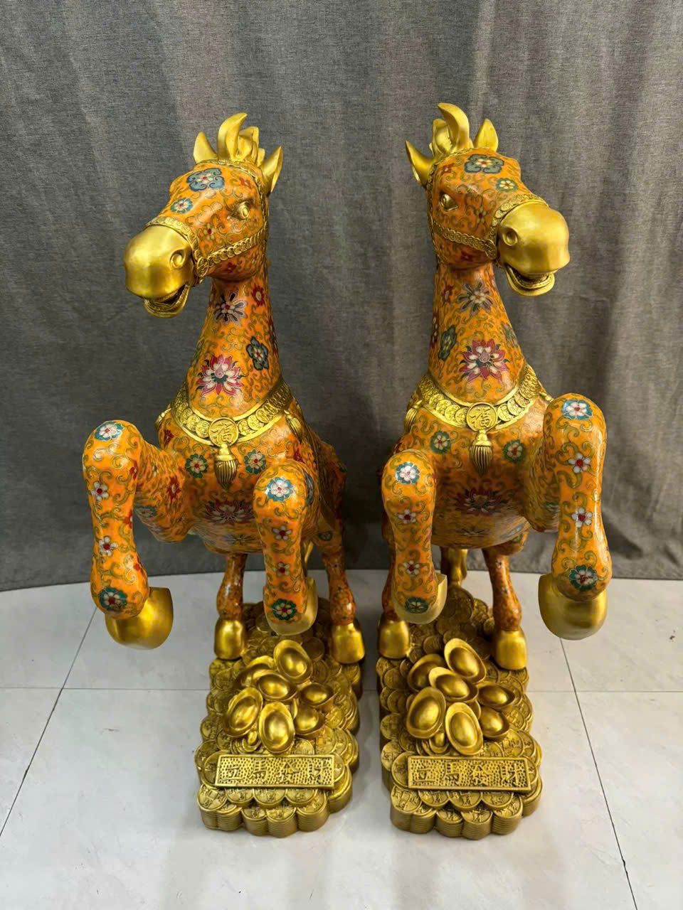  Cặp ngựa đồng pháp lam BKMECN-9585 