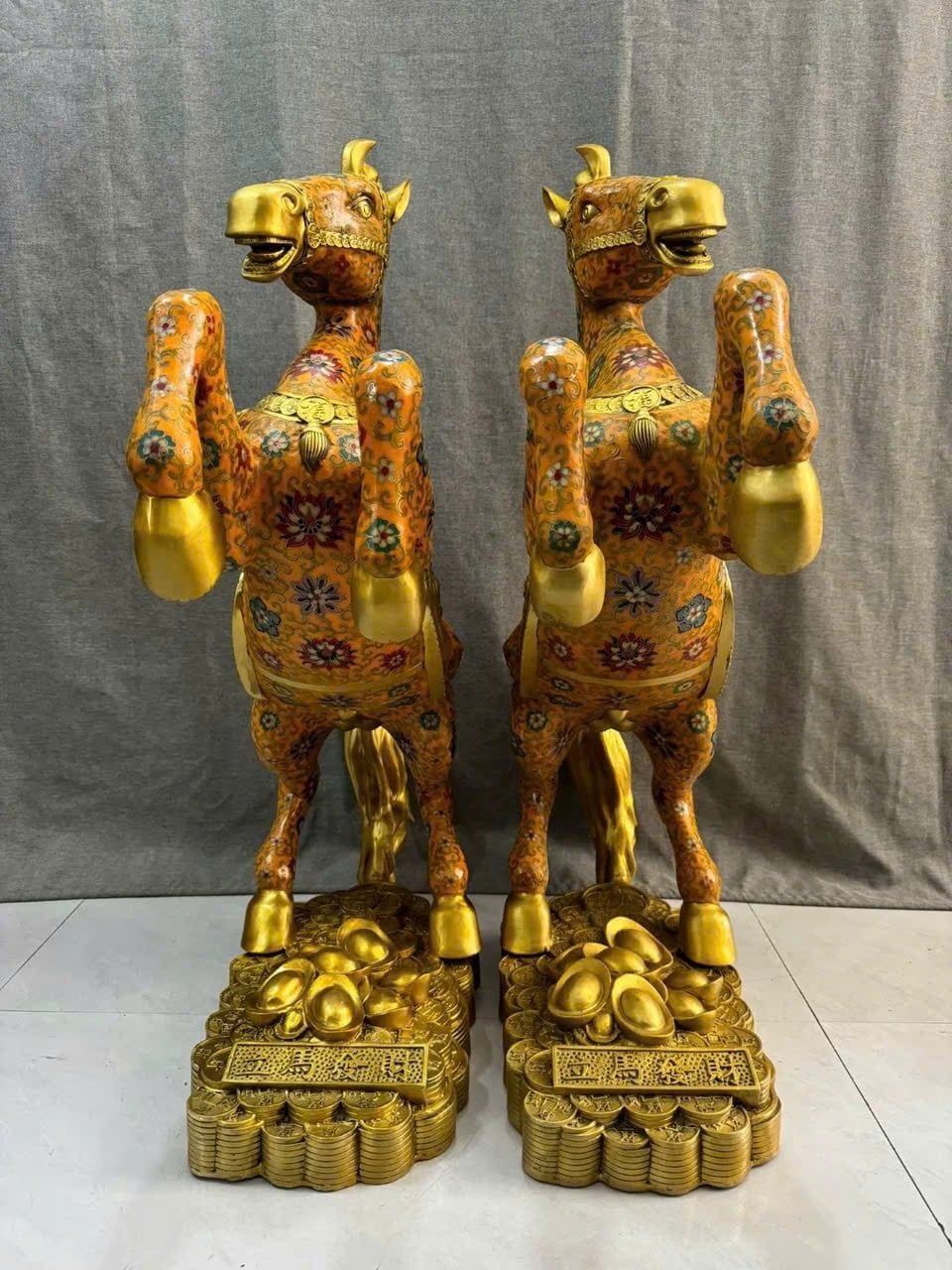  Cặp Ngựa Đồng Pháp Lam BKMECN-9696 