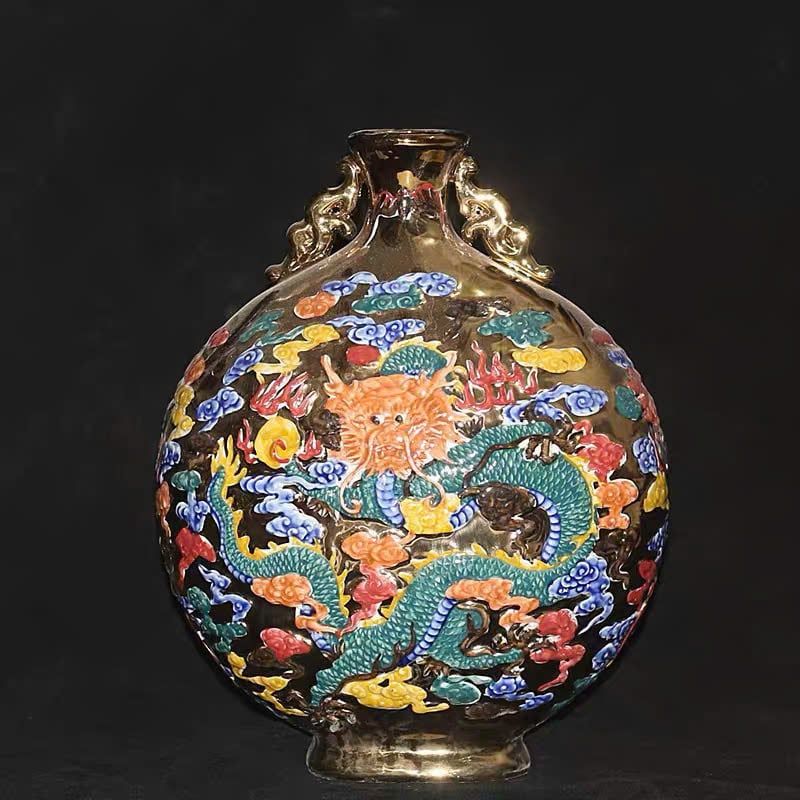  Bình Gốm Dát Vàng Độc Long BKCECN-9818 