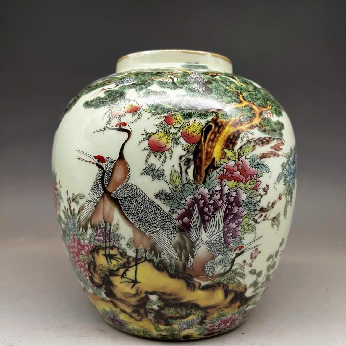  Hũ Hạc Lựu men màu BKCECN-9821 