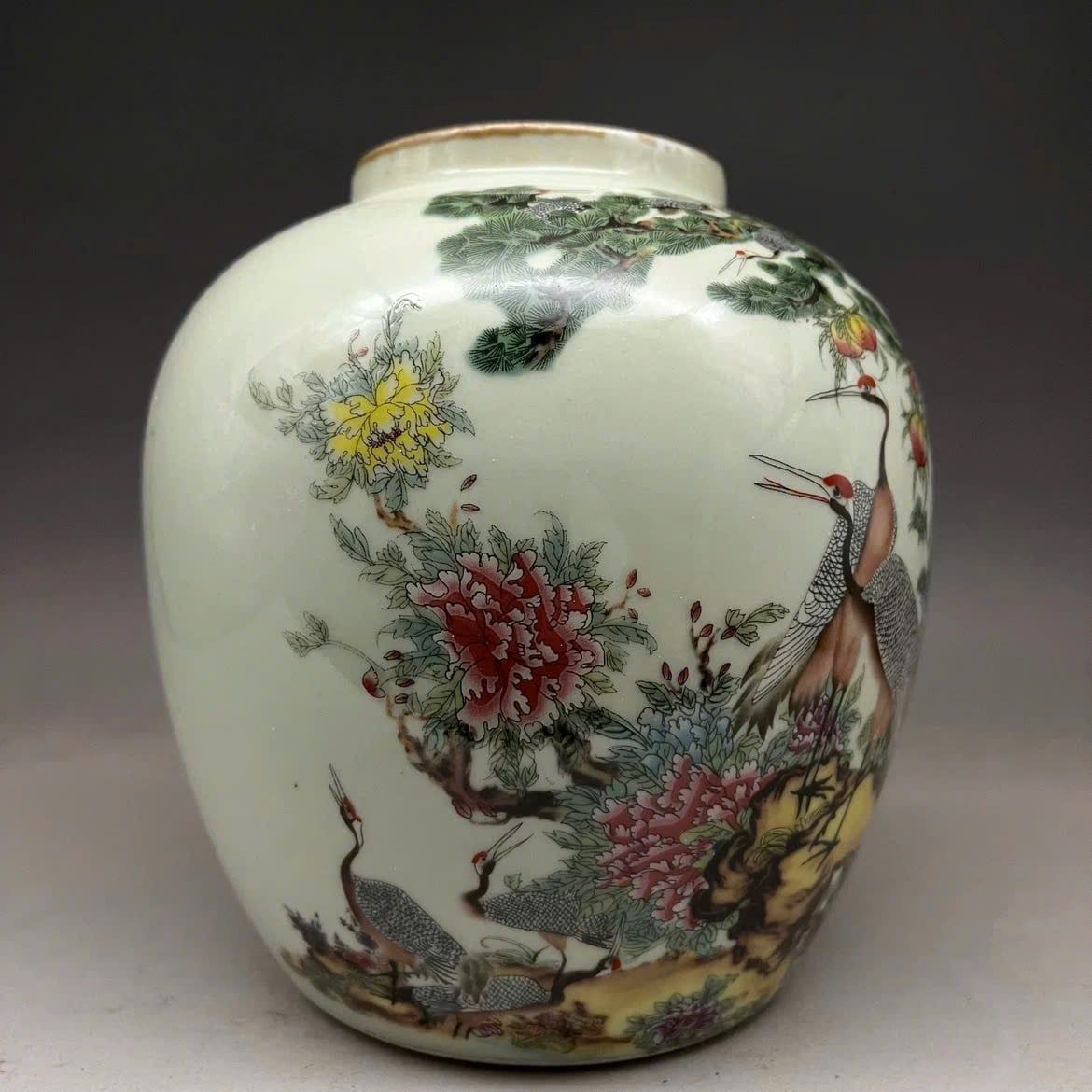  Hũ Hạc Lựu men màu BKCECN-9821 