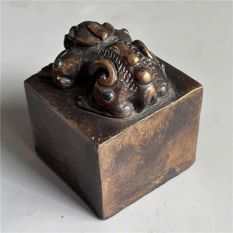  Ấn Sư Tử đồng xưa khảm ngọc BKMECN-9612 