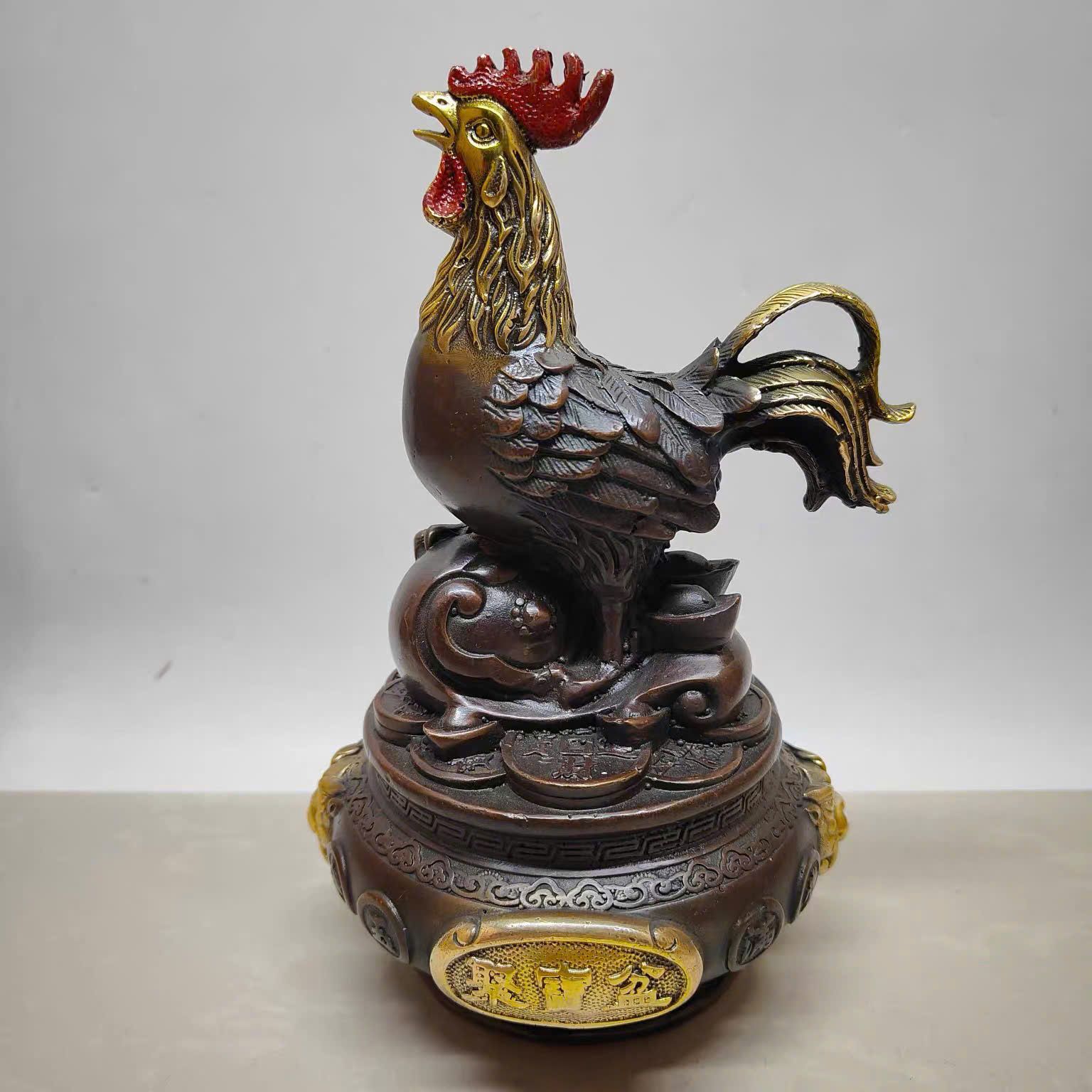  Gà trống đứng chum tiền đồng BKMECN-9615 