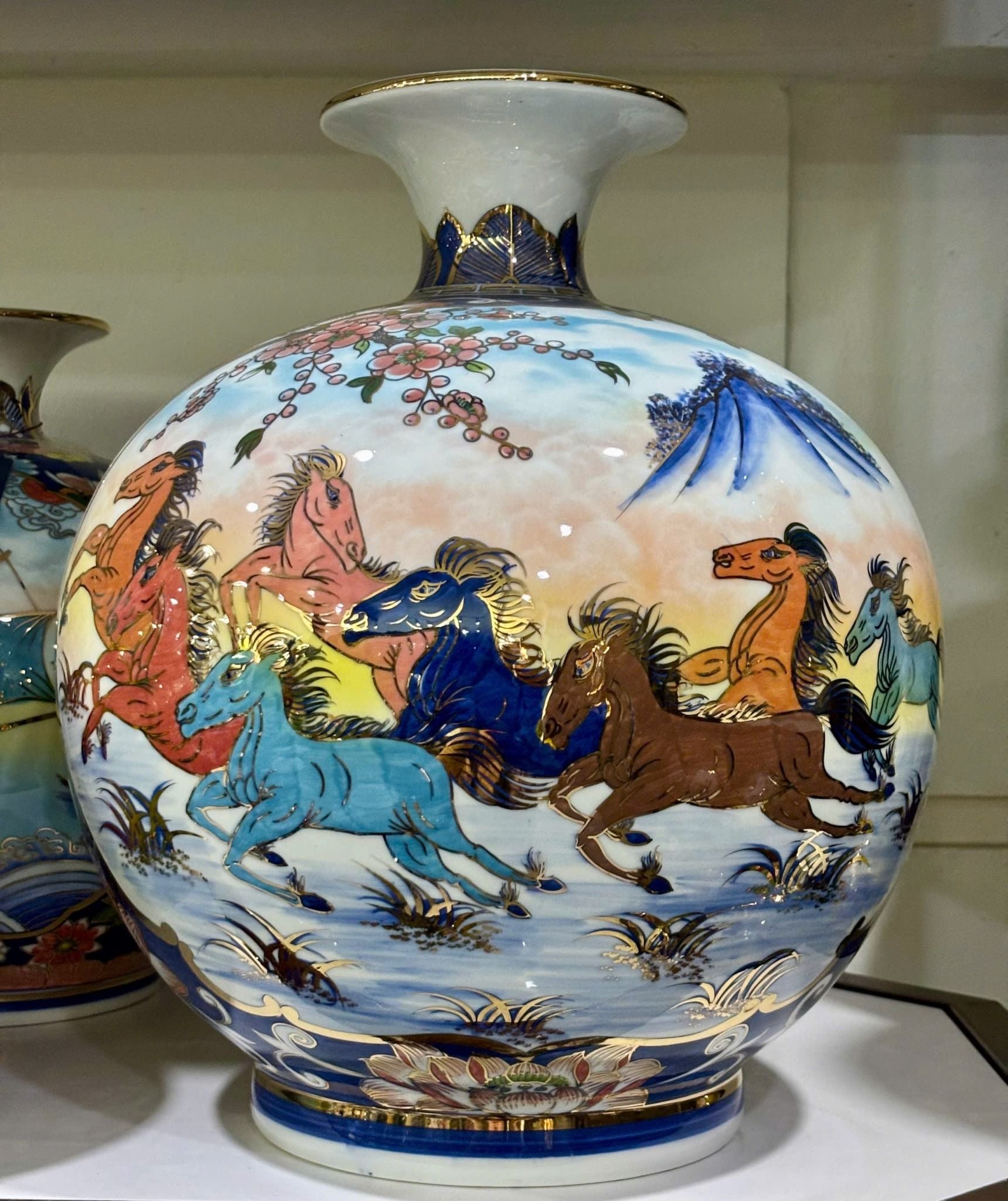  Bình hút lộc Bát Tràng nhị cảnh BKCECN-9853 