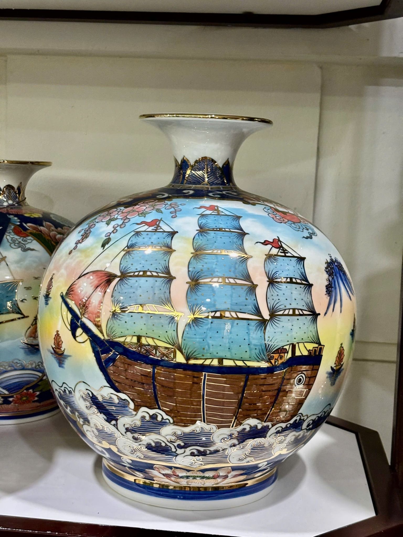  Bình hút lộc Bát Tràng nhị cảnh BKCECN-9853 