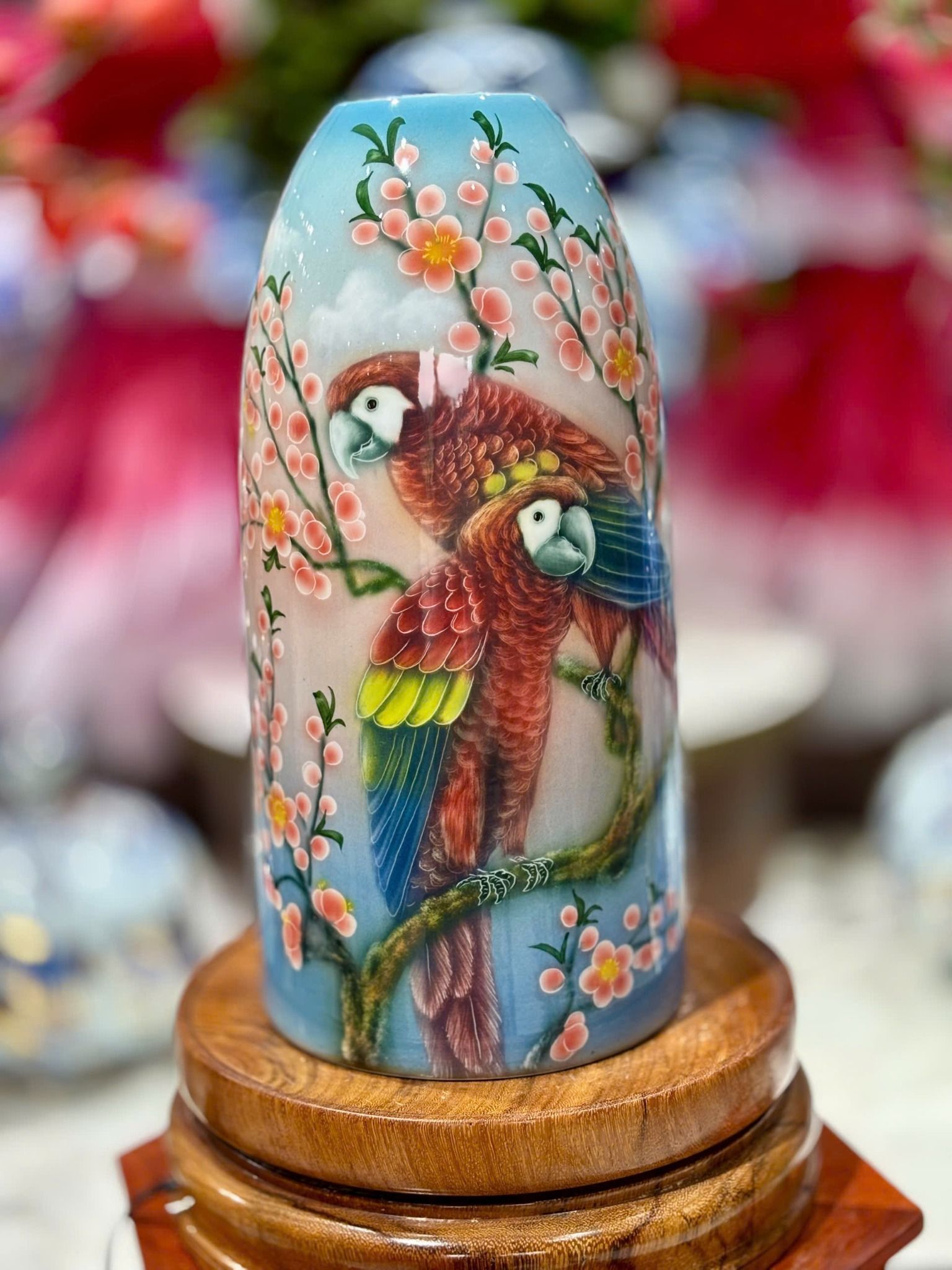  Lọ hoa chuông vẽ tay sứ khử cao cấp BKCECN-9894 