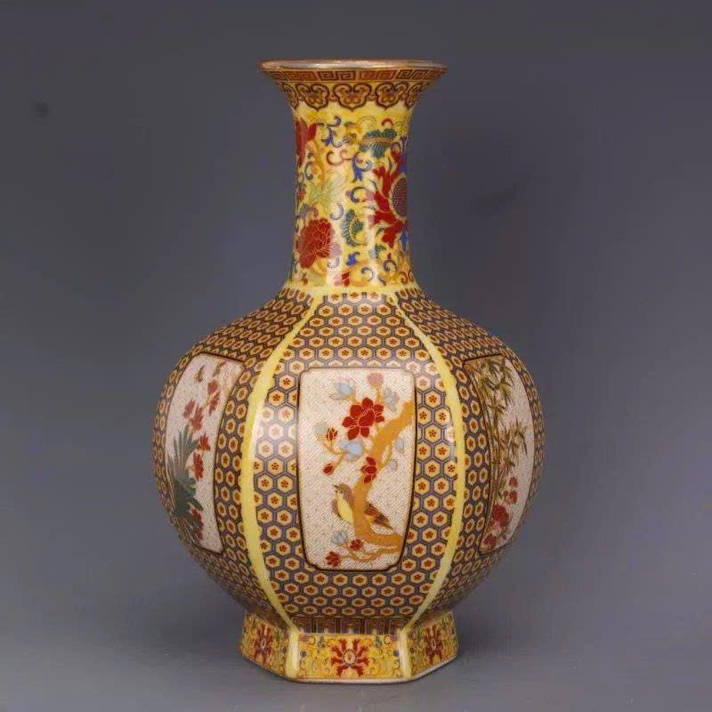  Bình Pháp Lam hoa điểu sưu tầm BKCECN-9881 