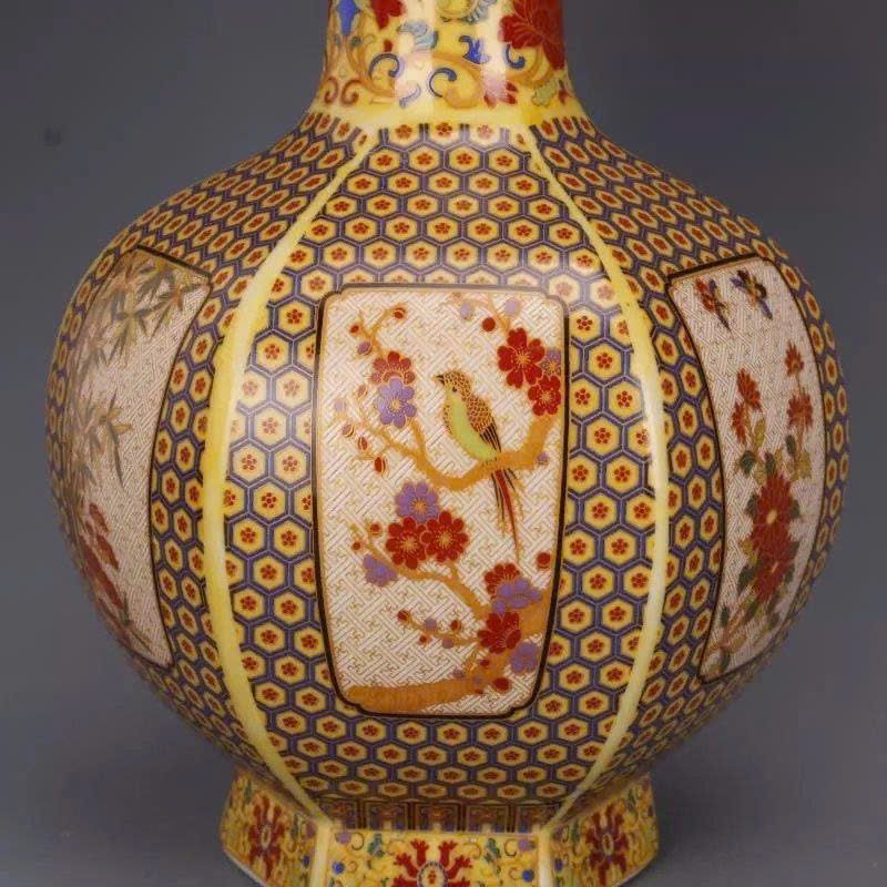  Bình Pháp Lam hoa điểu sưu tầm BKCECN-9881 