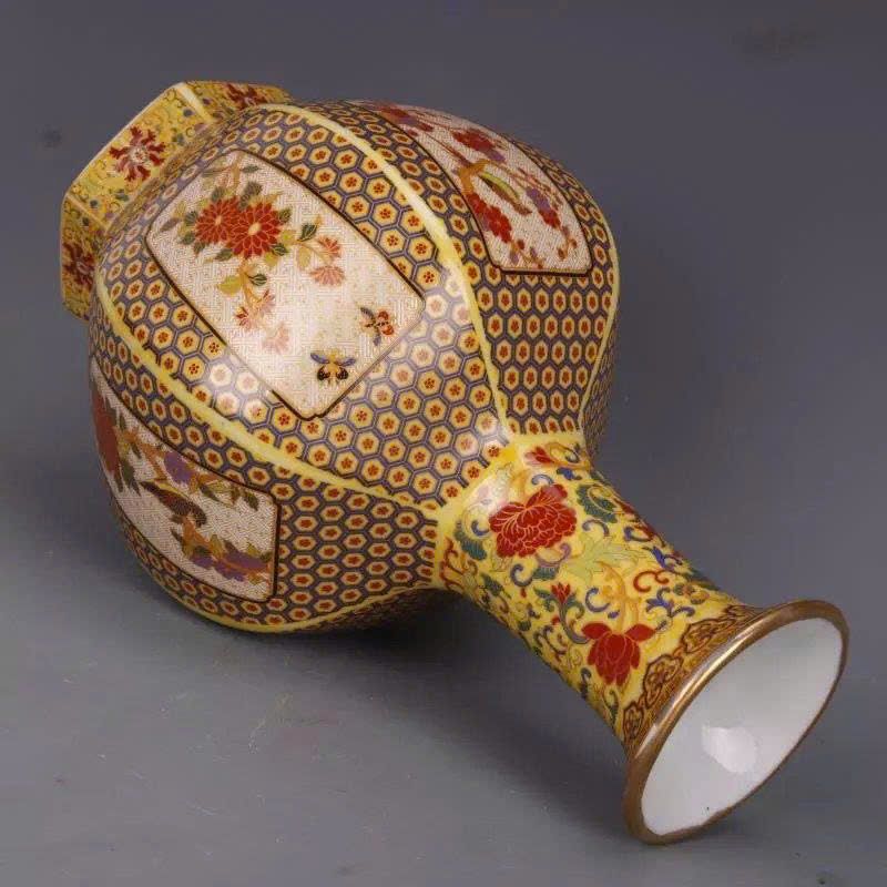  Bình Pháp Lam hoa điểu sưu tầm BKCECN-9881 