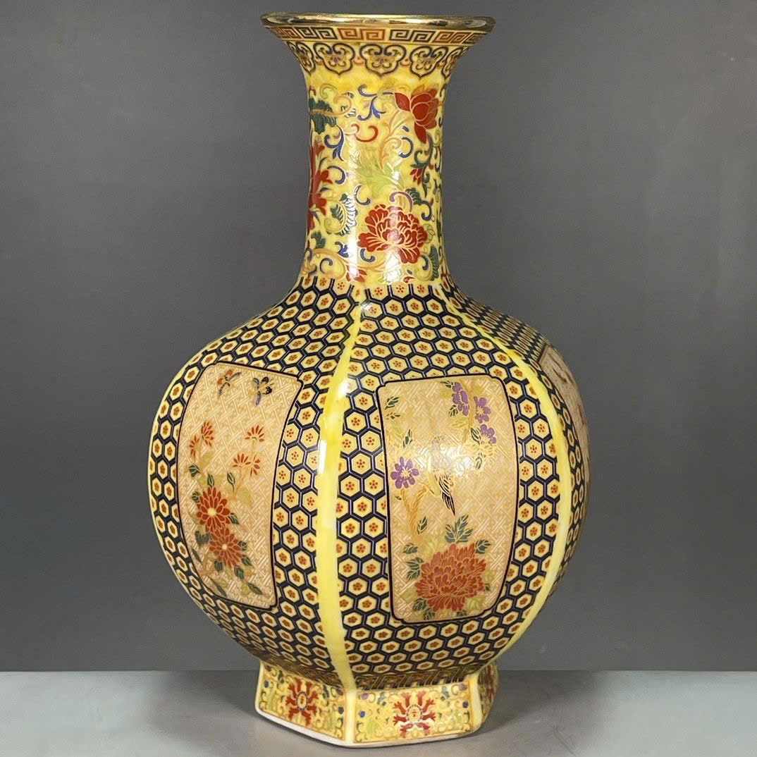  Bình Pháp Lam hoa điểu sưu tầm BKCECN-9882 