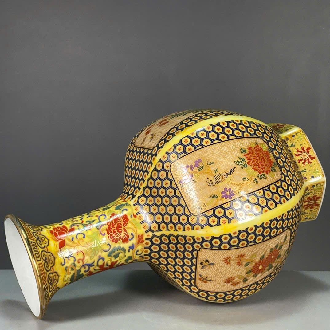  Bình Pháp Lam hoa điểu sưu tầm BKCECN-9882 