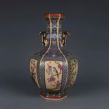  Bình Pháp Lam hoa điểu sưu tầm BKCECN-9883 