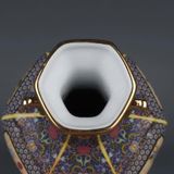  Bình Pháp Lam hoa điểu sưu tầm BKCECN-9883 