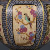  Bình Pháp Lam hoa điểu sưu tầm BKCECN-9883 