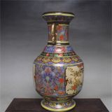  Bình Pháp Lam hoa điểu sưu tầm BKCECN-9884 