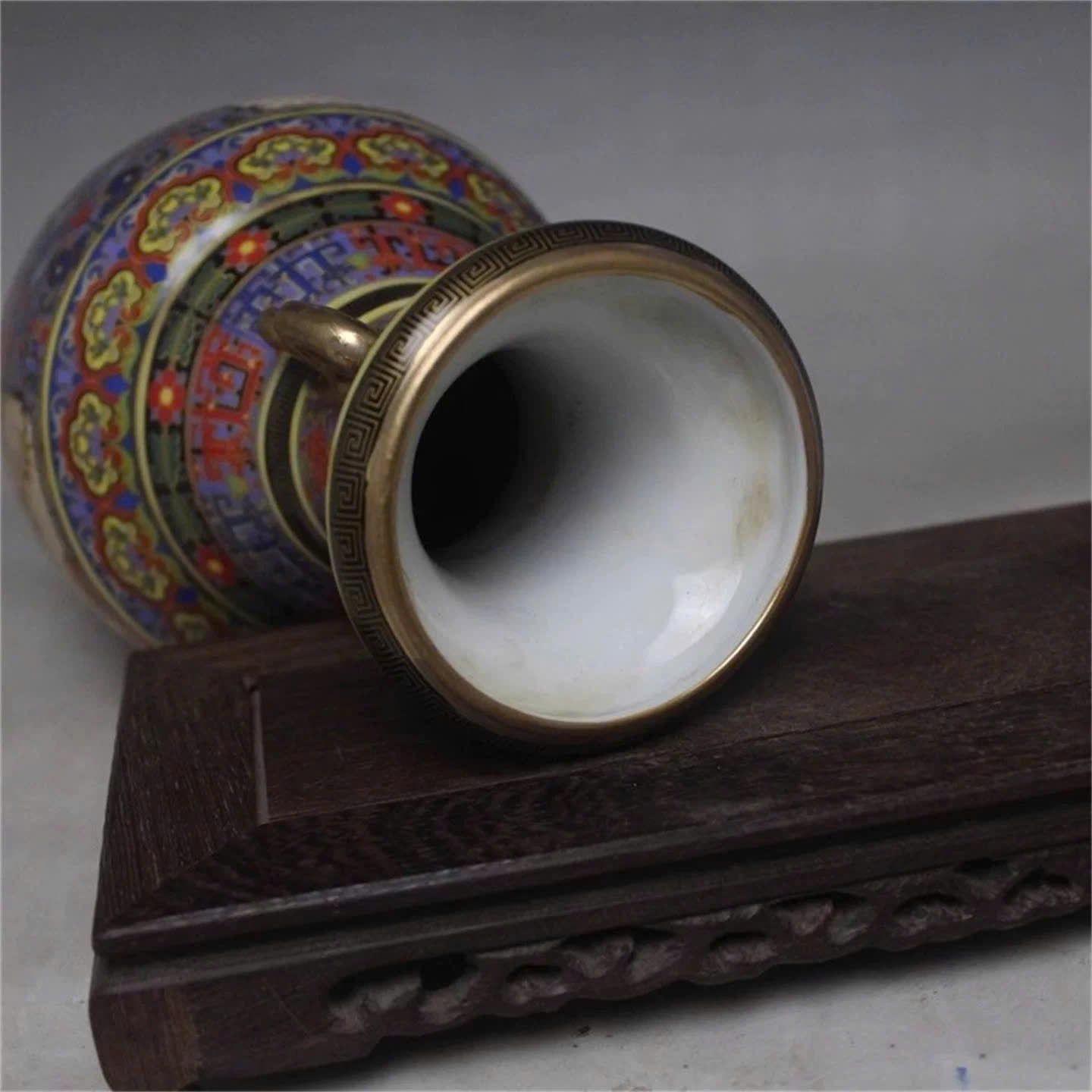  Bình Pháp Lam hoa điểu sưu tầm BKCECN-9884 