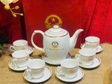  Bộ ấm chén gốm in logo Chủ tịch nước – sứ Bát Tràng BKCECN-9903 