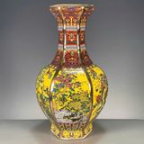  Bình Pháp Lam hoa điểu BKCECN-10002 