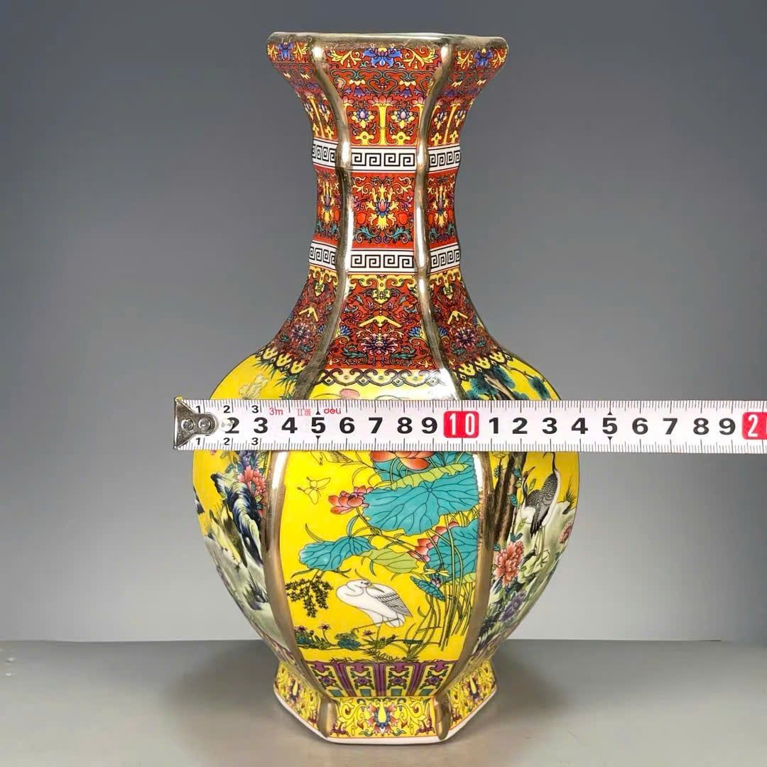  Bình Pháp Lam hoa điểu BKCECN-10002 