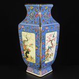  Bình Pháp Lam hoa điểu màu tím BKCECN-10005 