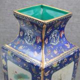  Bình Pháp Lam hoa điểu BKCECN-10007 