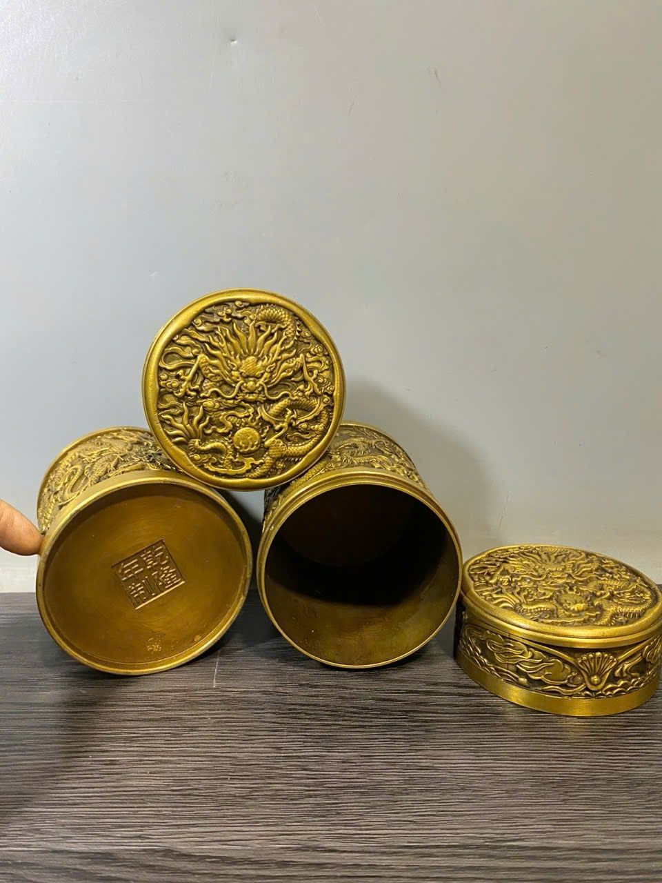  Cặp hũ chè Rồng bằng đồng BKMECN-9649 