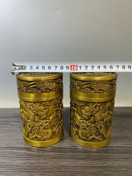  Cặp hũ chè Rồng bằng đồng BKMECN-9649 