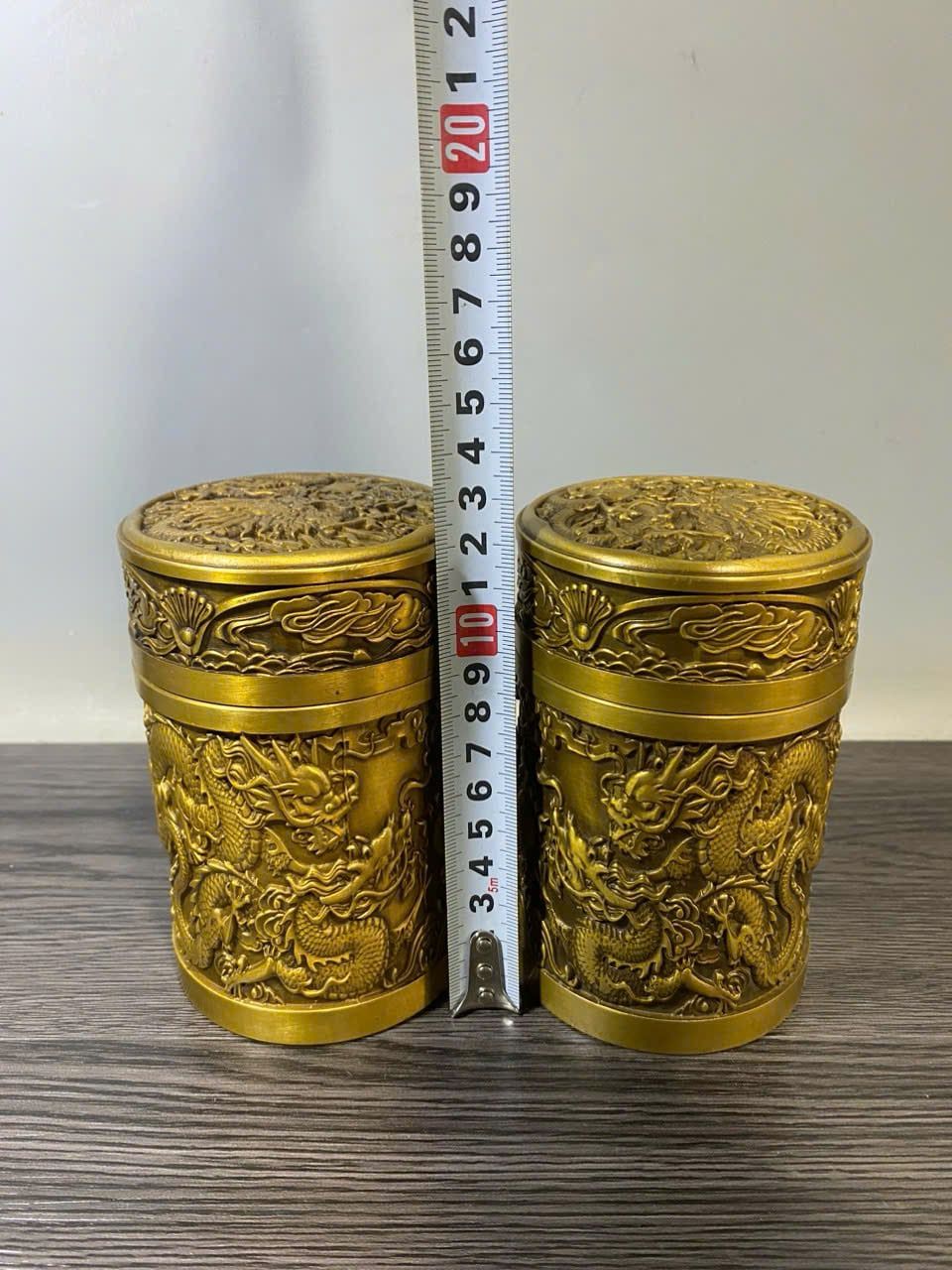  Cặp hũ chè Rồng bằng đồng BKMECN-9649 