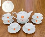  Bộ ấm chén vàng kim chóp lửa in tổng bí thư Tô Lâm BKCECN-10029 