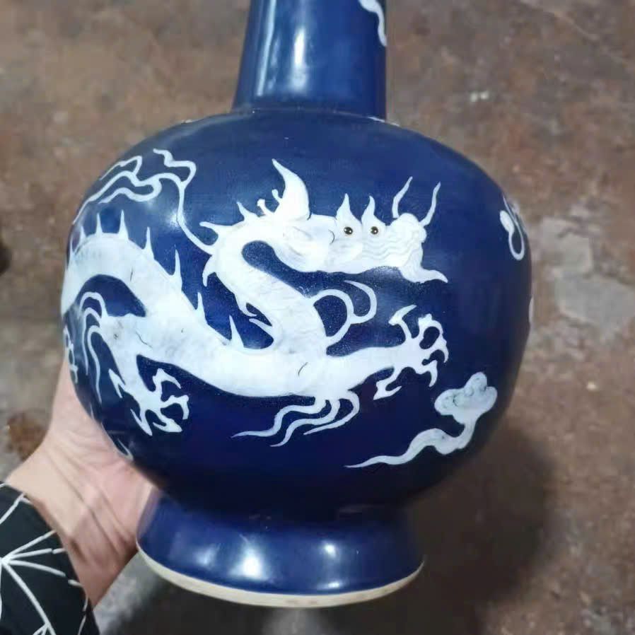  Bình Rồng men xanh trắng BKCECN-10049 