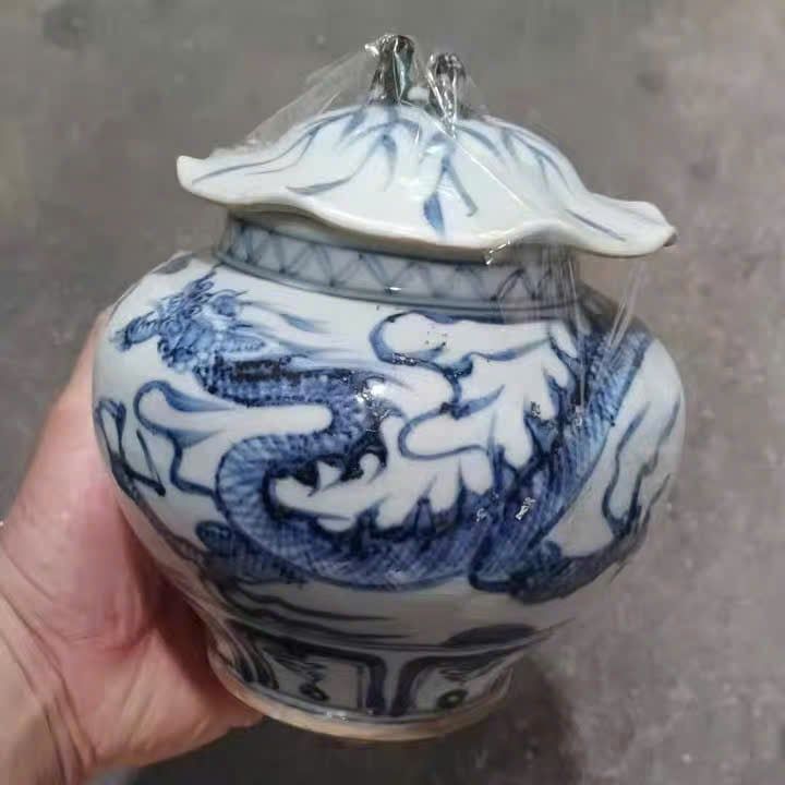  Hũ Lá Sen vẽ Rồng sưu tầm BKCECN-10053 