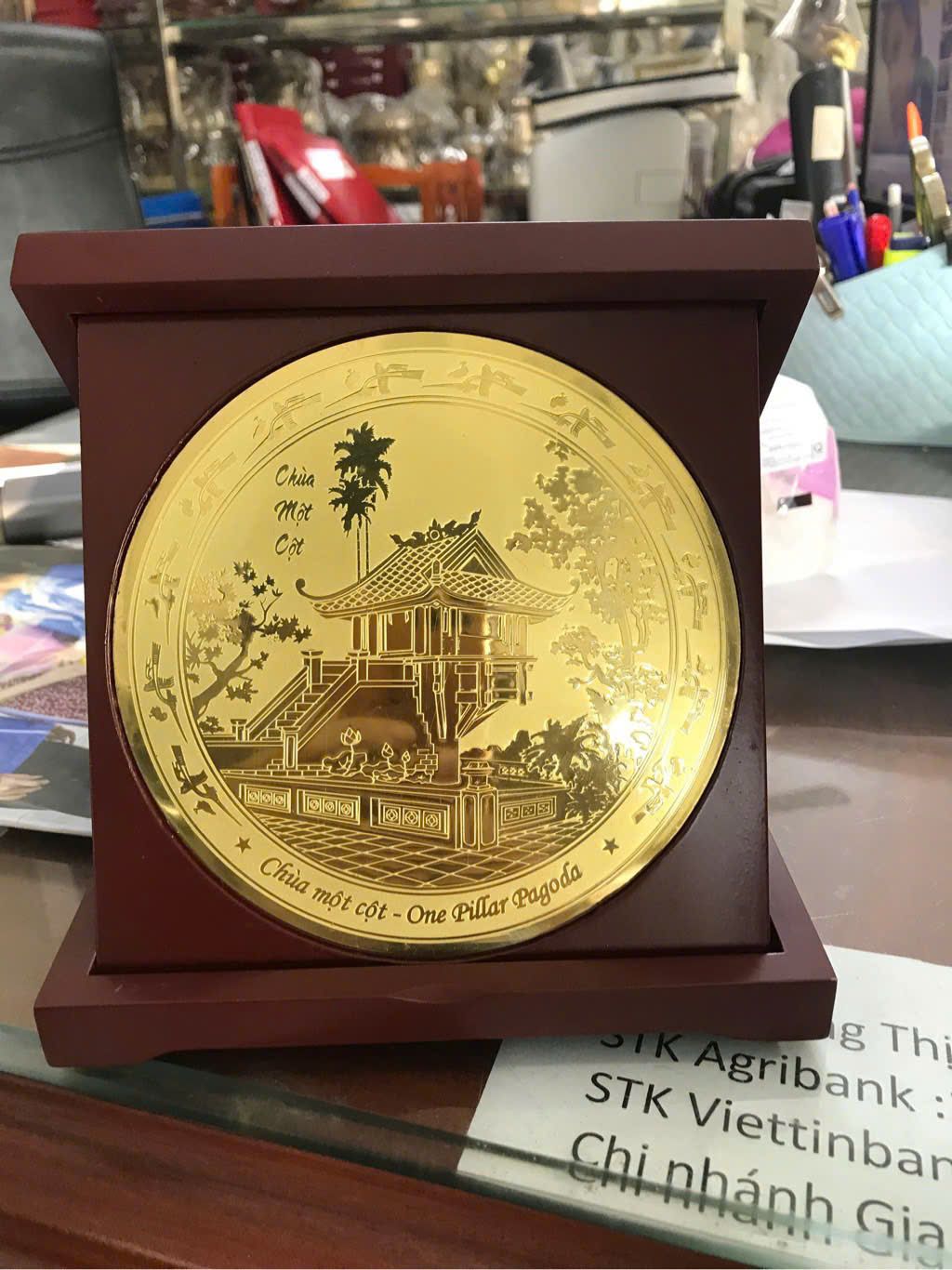  Quà tặng đĩa chùa một cột  bằng đồng BKMECN-9676 