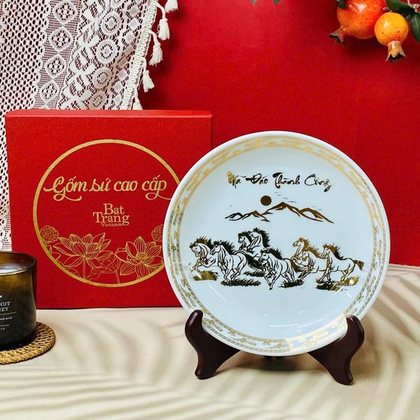  Đĩa cảnh Mã Đáo Thành Công gốm sứ Bát Tràng BKCECN-10079 