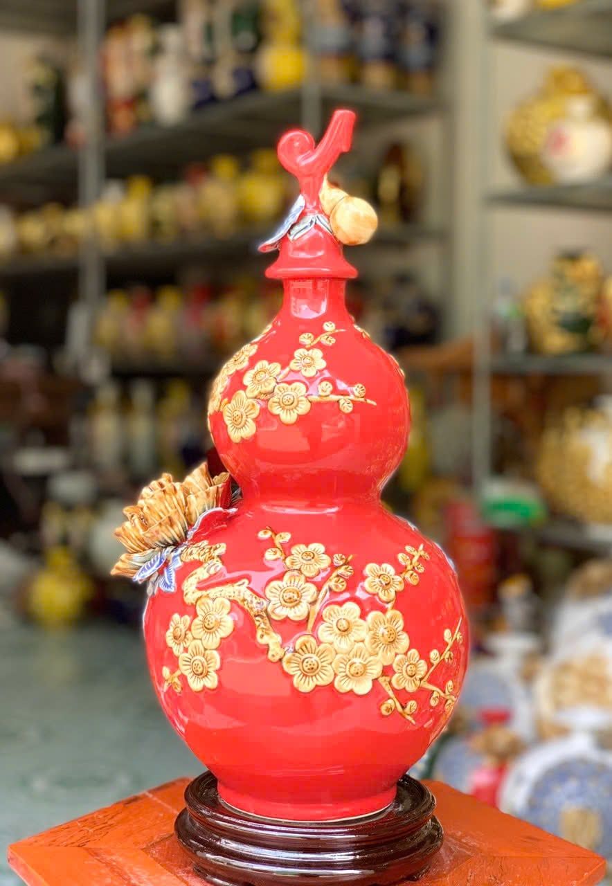  Bình hồ lô gốm “Thuận buồm xuôi gió” BKCECN-10099 