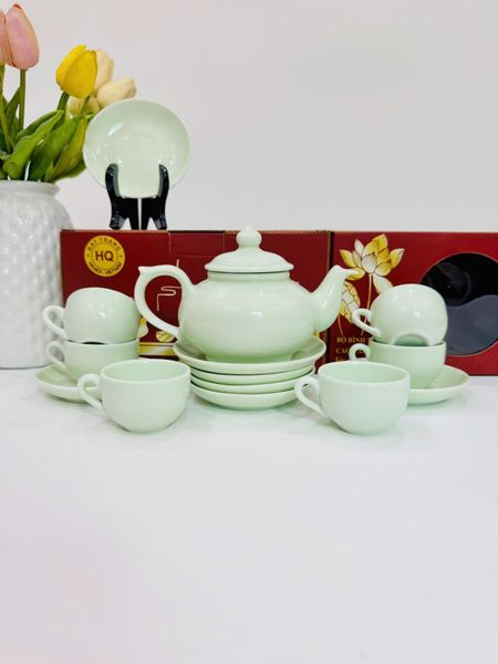  Bộ ấm chén dáng Quả Hồng men ngọc Bát Tràng BKCECN-10158 