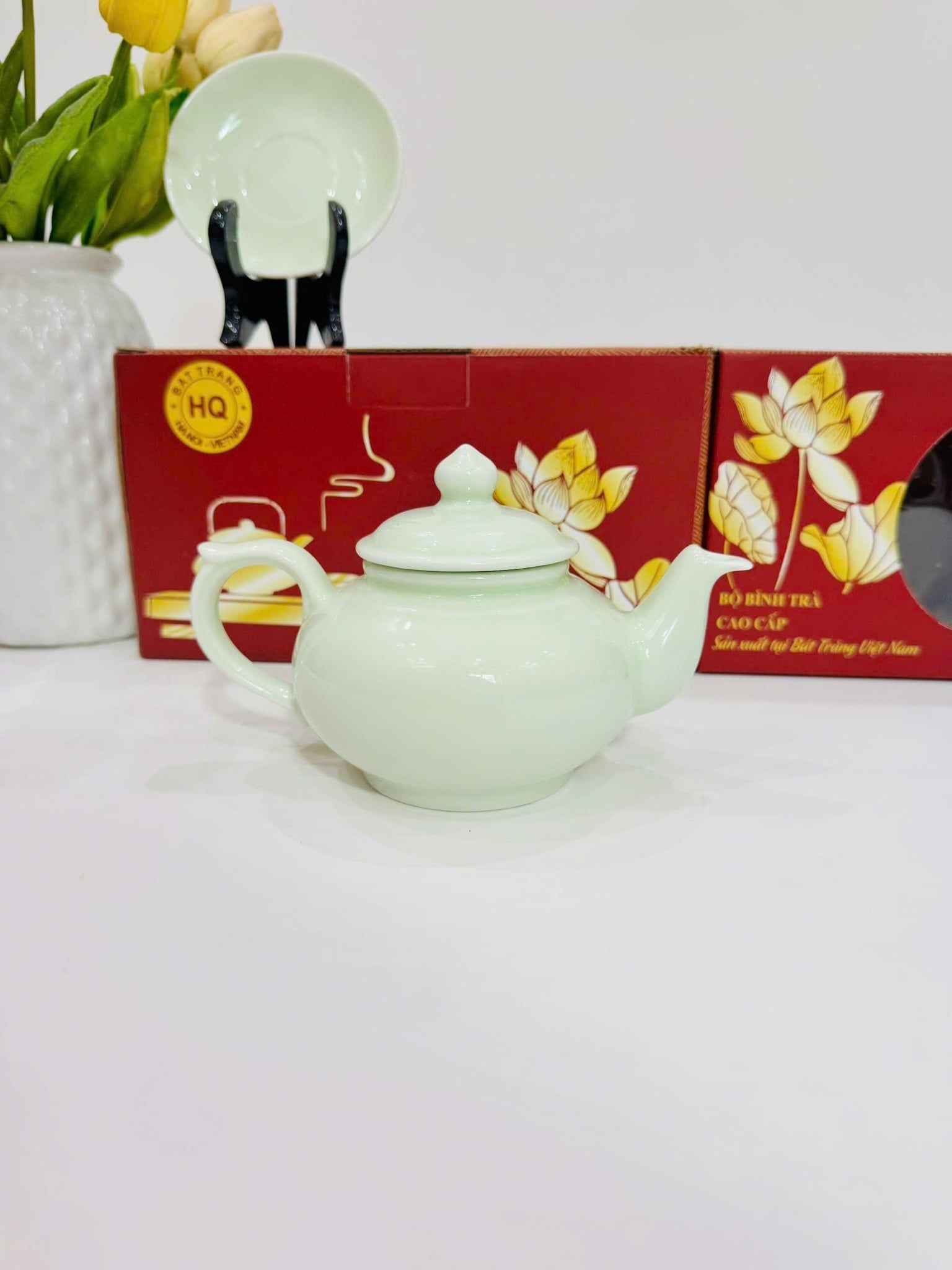  Bộ ấm chén dáng Quả Hồng men ngọc Bát Tràng BKCECN-10158 