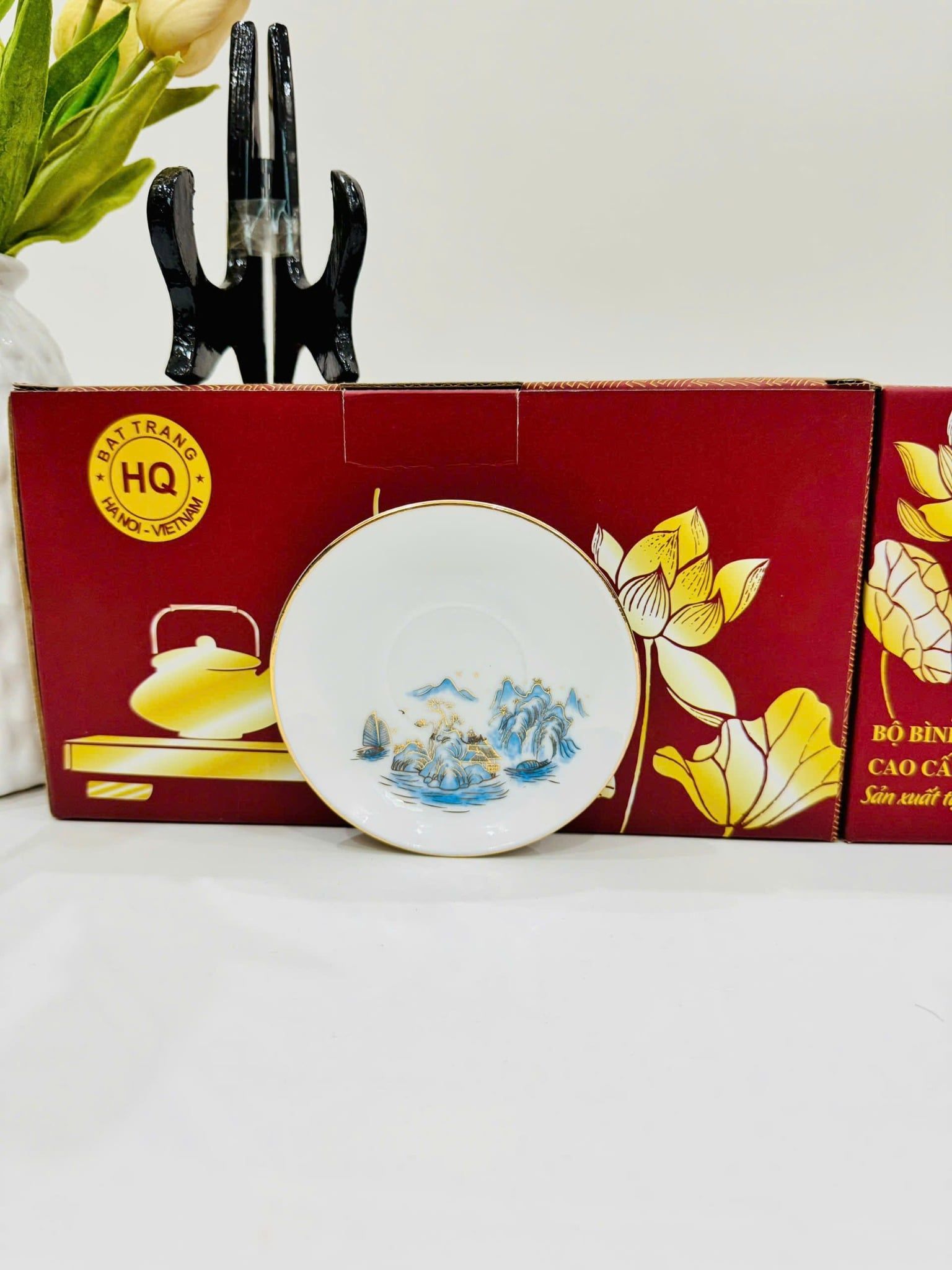  Bộ ấm chén Giang Tây sơn thủy viền vàng BKCECN-10160 