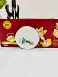  Bộ ấm chén sơn thủy hữu tình màu trắng vẽ vàng kim Bát Tràng BKCECN-10164 