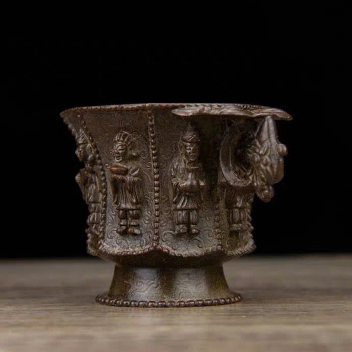  Tách trà đồng cũ sưu tầm BKMECN-9686 