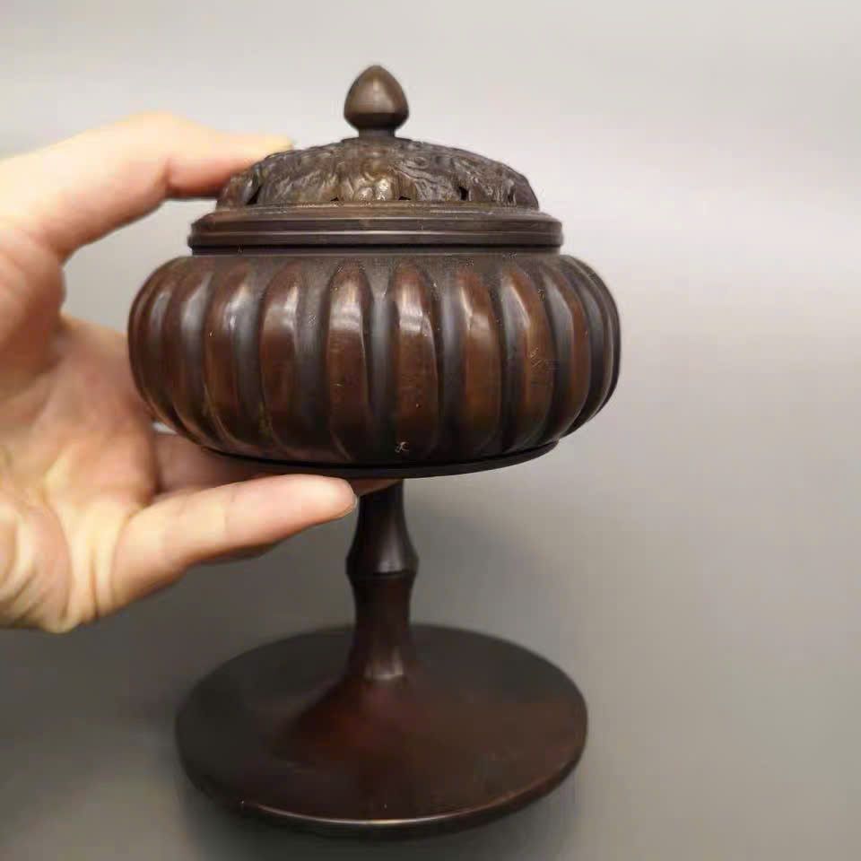  Lư đồng cũ chân cao sưu tầm BKMECN-9688 