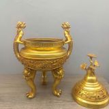  Lư trầm chân cao đồng vàng BKMECN-9692 
