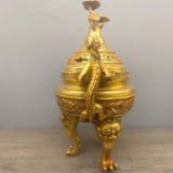  Lư trầm chân cao đồng vàng BKMECN-9692 