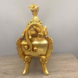  Lư trầm Rồng đồng vàng sưu tầm BKMECN-9693 