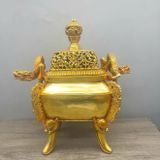  Lư trầm Rồng đồng vàng sưu tầm BKMECN-9693 