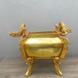  Lư trầm Rồng đồng vàng sưu tầm BKMECN-9693 