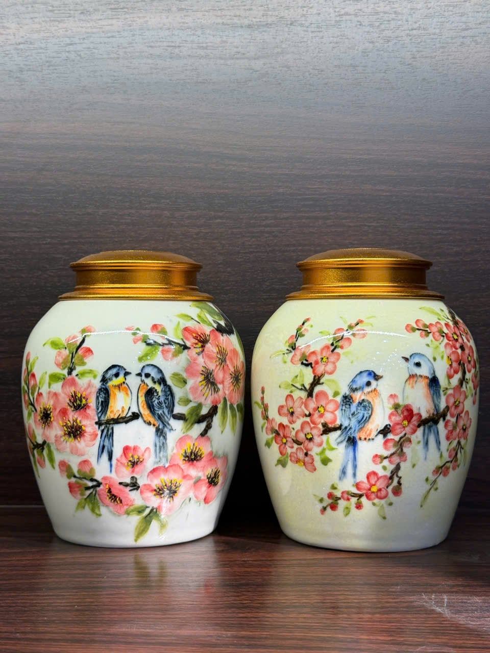  Lọ đựng chè vẽ hoa Bát Tràng BKCECN-10119 